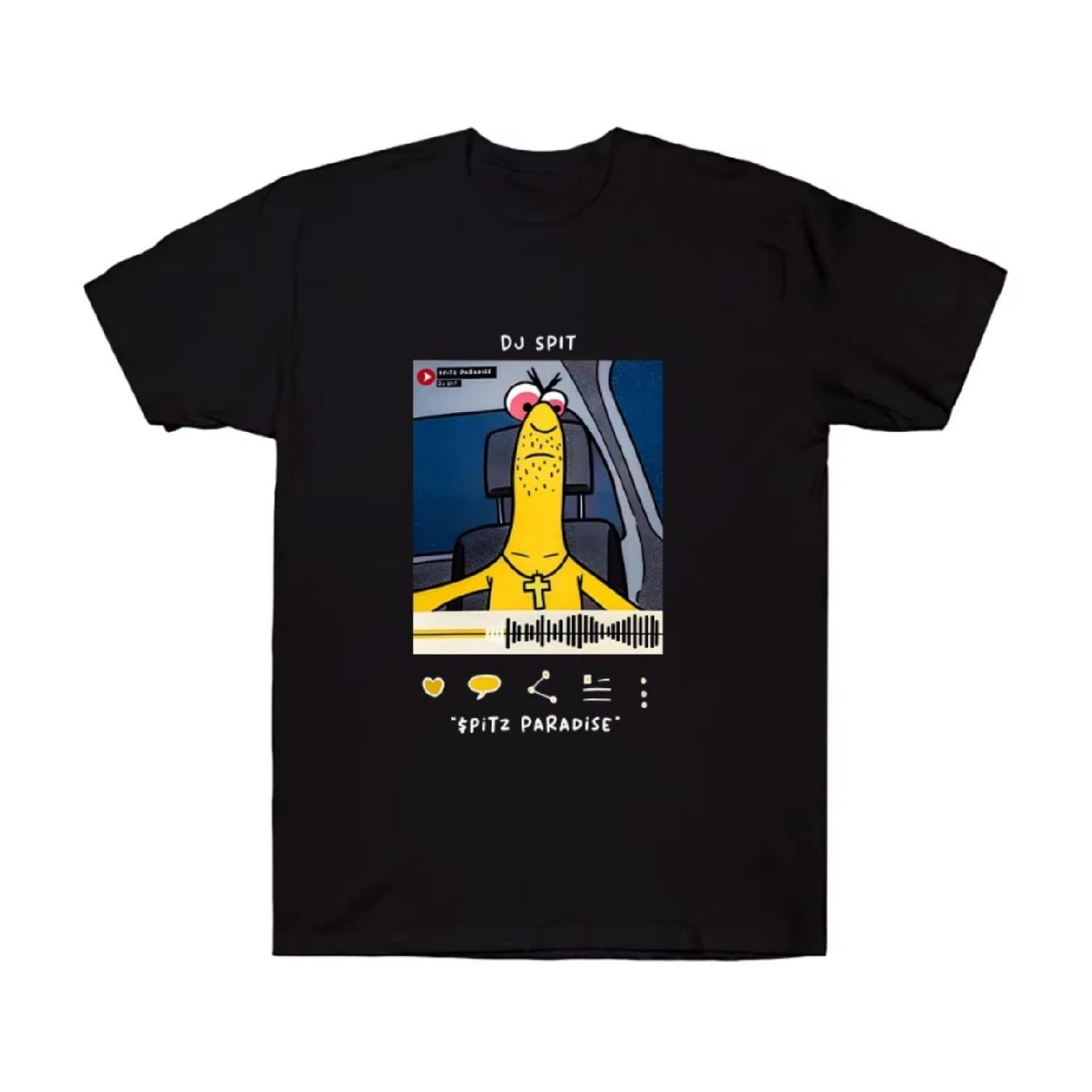 

DJ Spit T-Shirt Smiling Friends Graphic Tee Women Men Cotton Comfortable Clothing Casual Versatile Trendy Crewneck Short Sleeve S чёрный