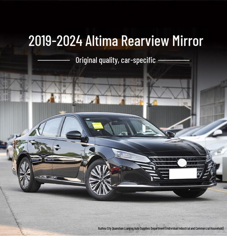 Compatible Rearview Mirror Cover with Camera, Frame & Turn Signal for 2019-2024 Nissan Altima