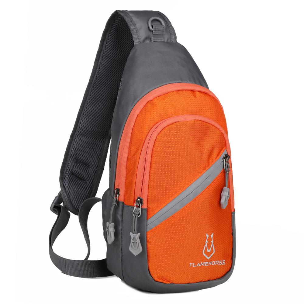 

Сумка-слинг через плечо Сверхлегкая Водоотталкивающая Нейлоновая Нагрудная Сумка Через Плечо с Отверстием для Наушников для Мужчин и Женщин оранжевый