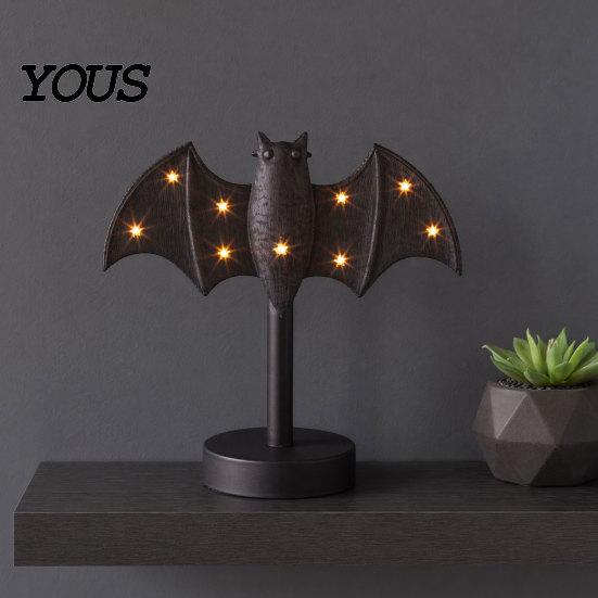 Gothic Home Decor Light Halloween Witch Lantern, Resin Tabletop with Warm Glow, Spooky Centerpiece Lantern Decoration for Shelf Desk