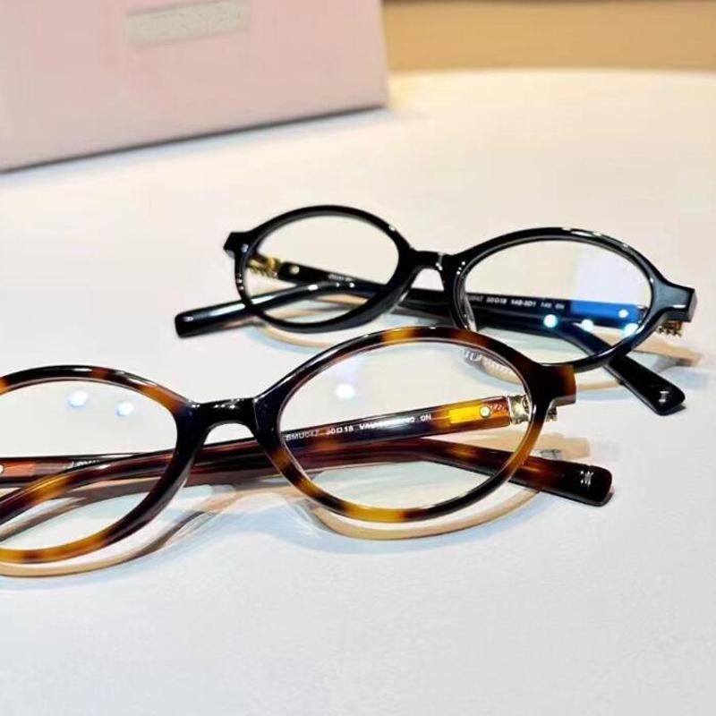 2pcs Trendy Small Oval Multi Color Glasses Frames Women Anti Blue Light Glasses Frame Computer Optical Lenses Eyeglasses