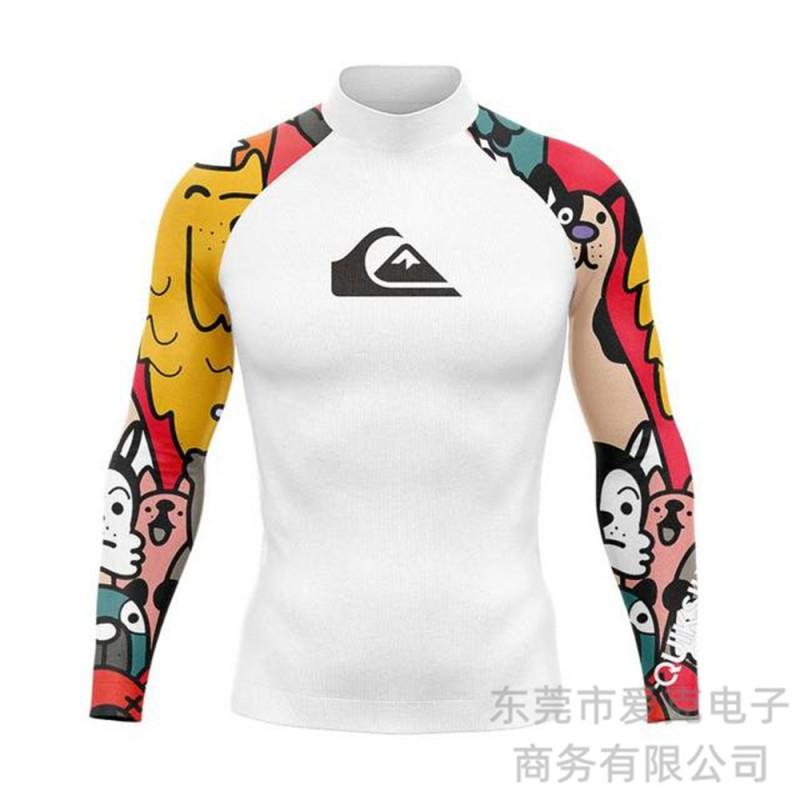 Quiksilver Long Sleeve Rash Guard Men UV Protection Quick Dry Surfing Dive Top
