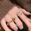 Maillard Serpentine Tiger'S Eye Alloy Ring, Women'S Unique Design Sense, Retro High Sense, Light Luxury, Live Index Finger Ring