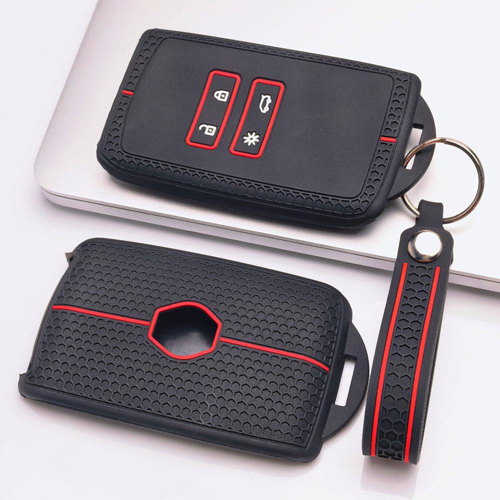 Key Cover for Renault Koleos Kadjar Arkana Clio Megane Captur Zoe Scenic with Keychain Anti-Scratch Guard Shockproof Protection Soft Grip Texture