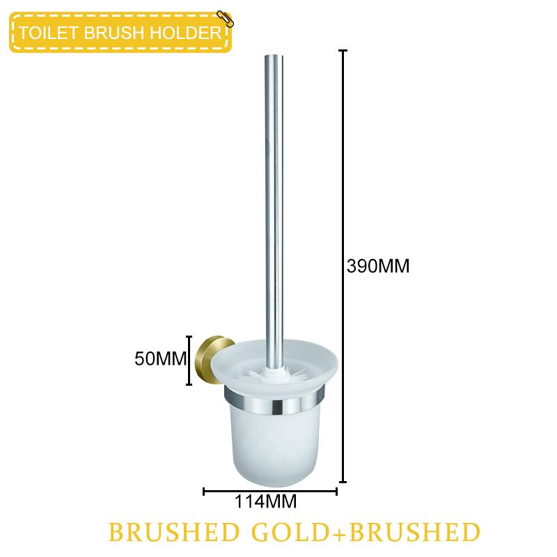 Brushed Gold & Brushed Bathroom Accessories Set Wall Mounted Clothes Hook Toilet Paper Holder Towel Bar Hardware Pendant