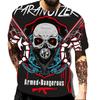 European and American Popular New Horror Skull Digital Printed T-shirt with Retro Street Style Men's T-shirt Pattern
