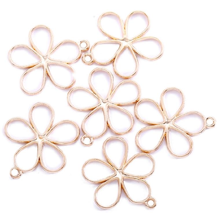 50 PCS Alloy Hollow Flower Charm Flower Pendant Hollow Flower for Jewelry Making
