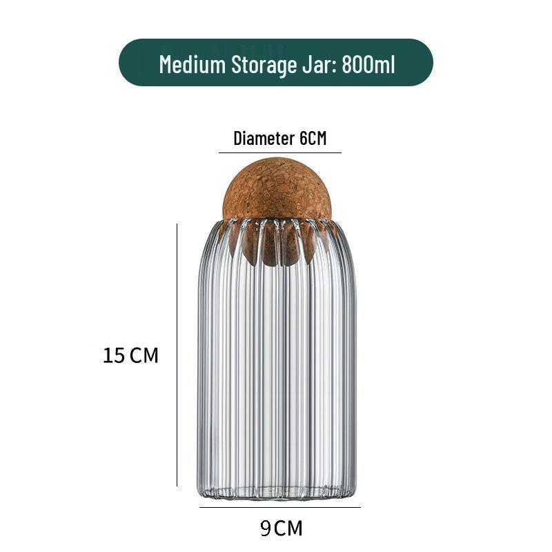 Xibi Transparent Glass Storage Jar for Coffee Beans and Grains