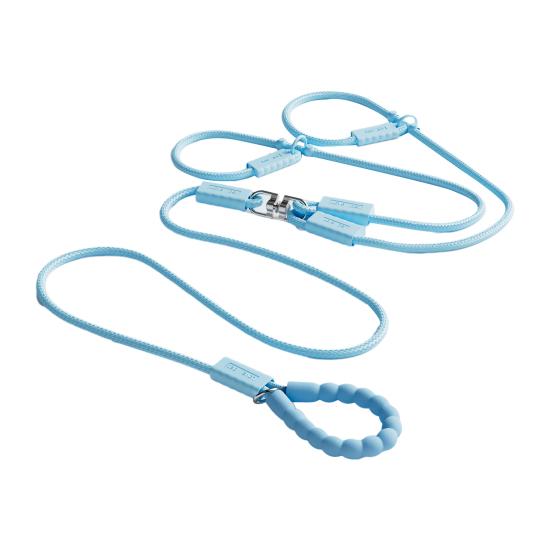 Double-ended P Chain Dog Leash Non-Slip Handle High-Density Nylon Braided Rope Adjustable Length Y-Shaped Pet Leash