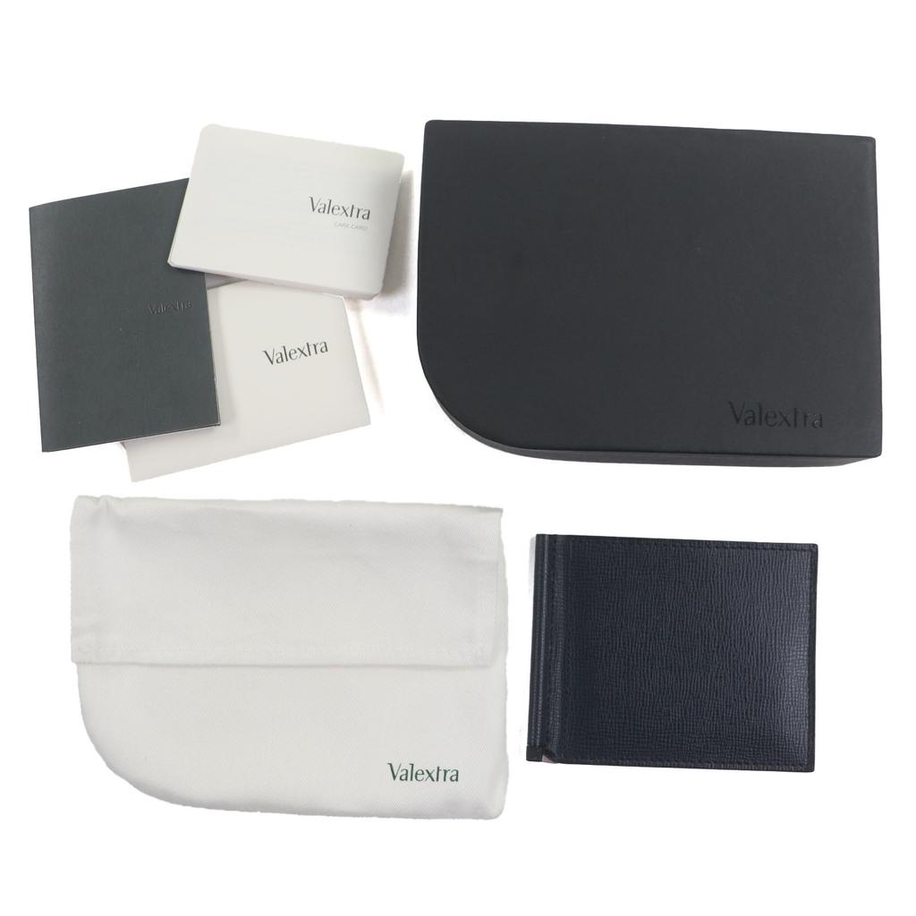 Pristine Valextra Card Case Dark navy Calf leather mens Used