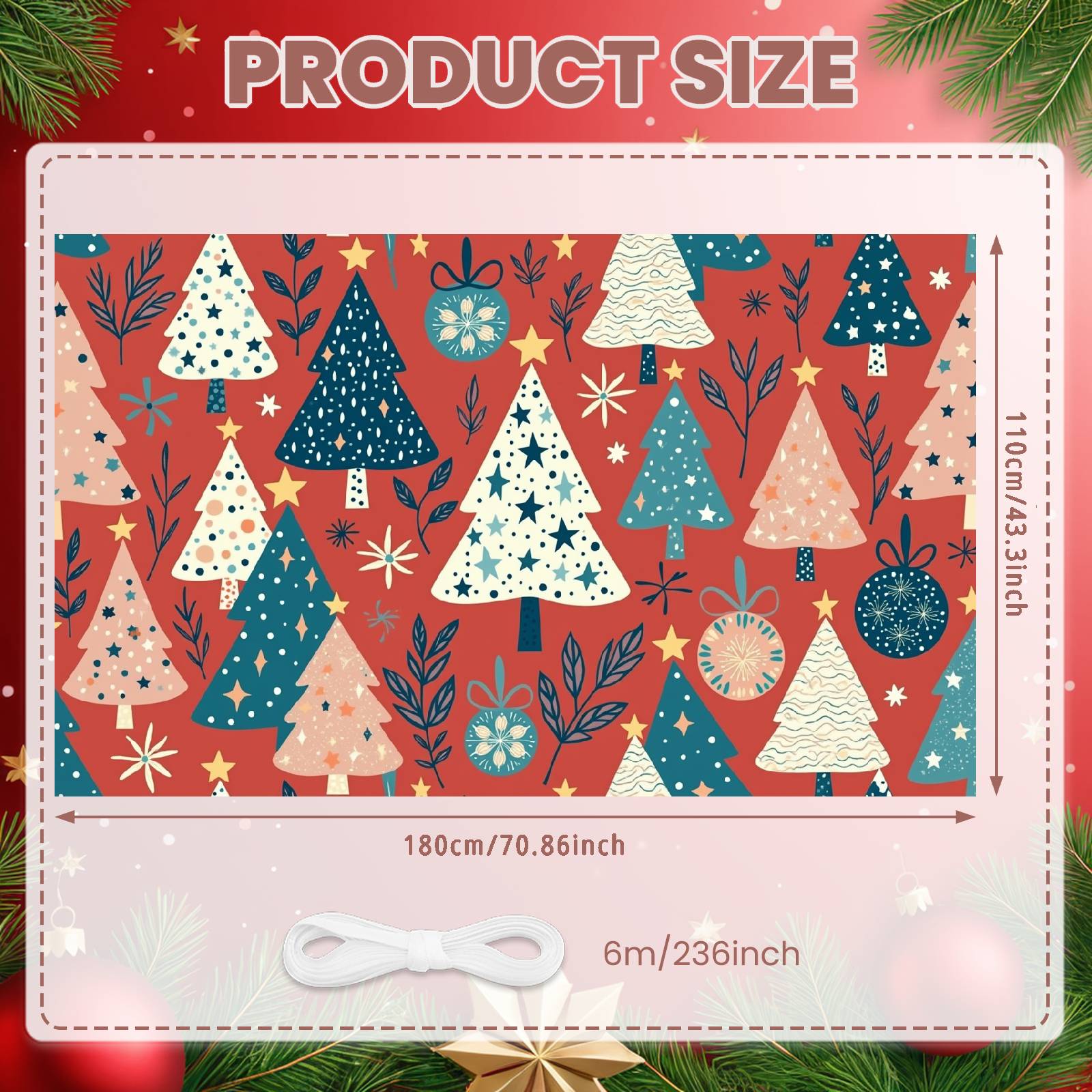 Winter Celebration Banner Christmas Tree Pattern Christmas Decoration Banner Holiday Banner Decorative For Festive Celebration