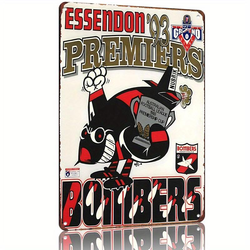 

Vintage Bombers Poster Vintage Essendon 93 Premiers Championship Poster Metal Wall Art Iron Material Retro Aus 20x30cm（7.8x11.8inch）