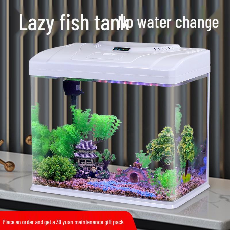 

2024 Desktop Rectangle Glass Fish Tank - Eco-Friendly, Easy Water Change, Perfect for Living Room and Small Goldfish HD Glass 240 Standard/No Gift Pack