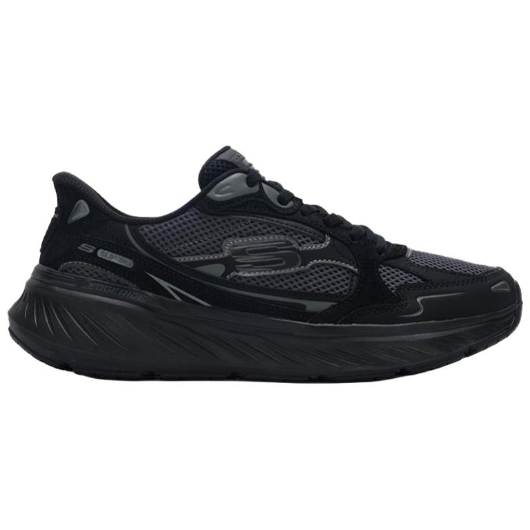 Skechers Edgeride Comfortable Versatile Height Increasing Casual Shoes Men Sneaker Black 232969-BBK