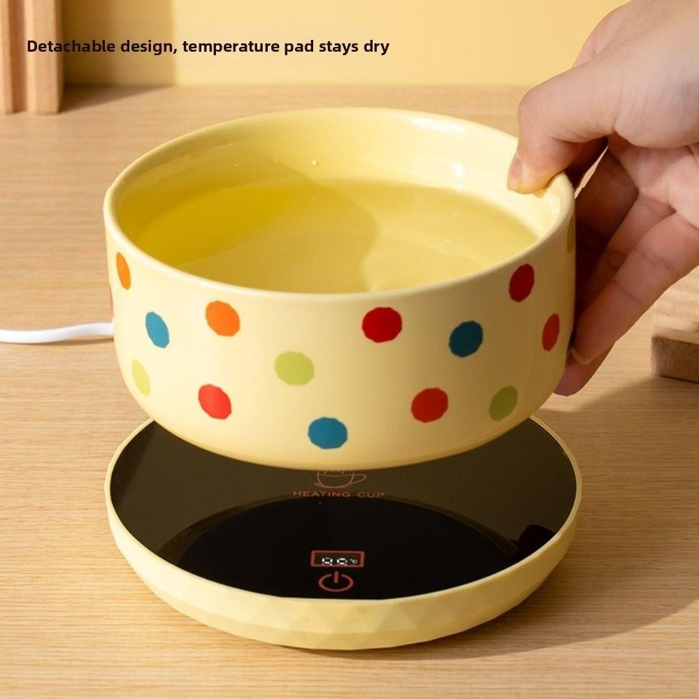 Ceramic Pet Heated Water Bowl Intelligent Temperature Adjustable Anti-dry Burning Self-Heating Water Bowl Non-slip Stable