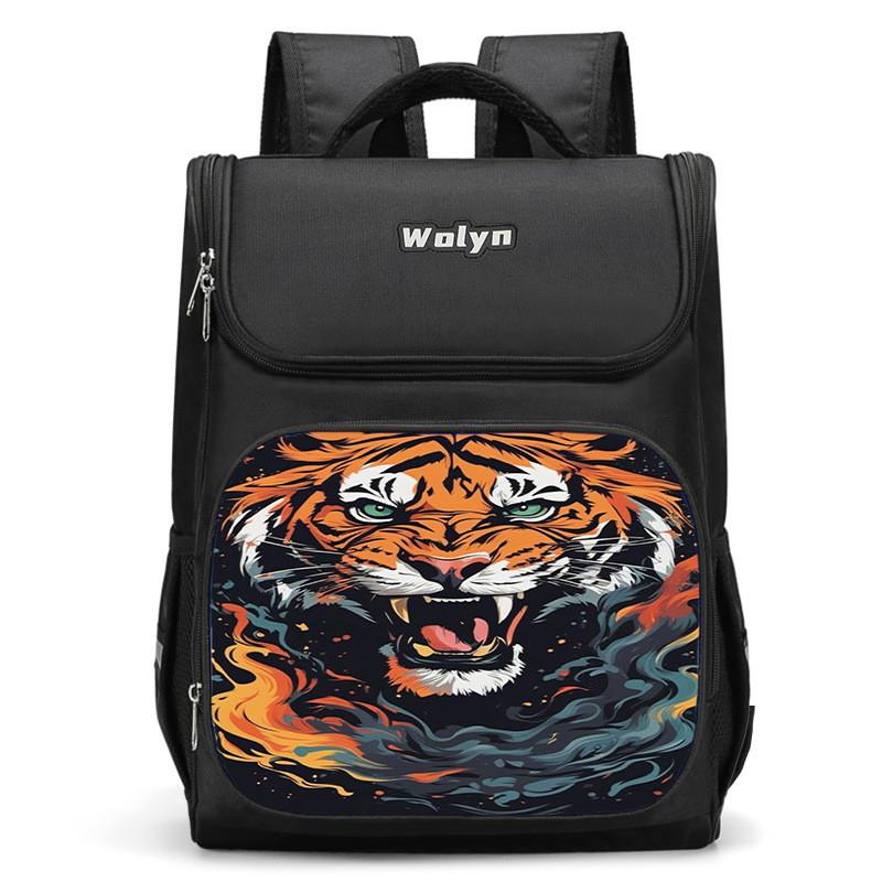 Stylish And Durable Tiger Backpack For Elementary School Kids Unisex High Capacity