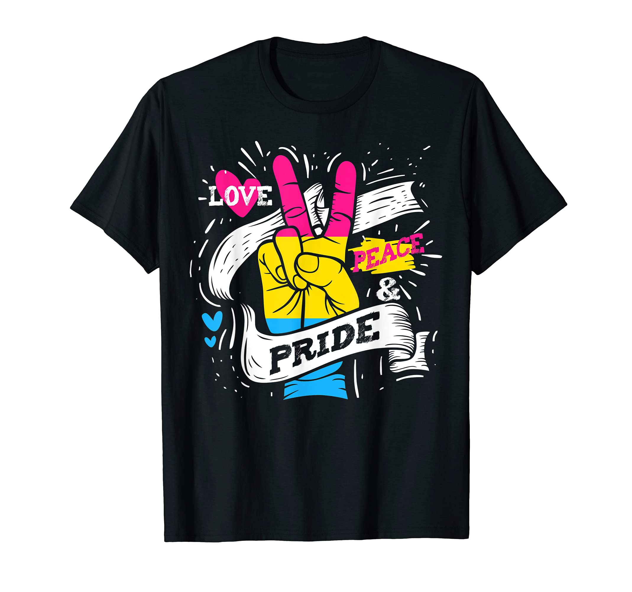

Satorupan Pride Flag Love Peace Pride Cute LGBTQ Gay T-Shirt чорний