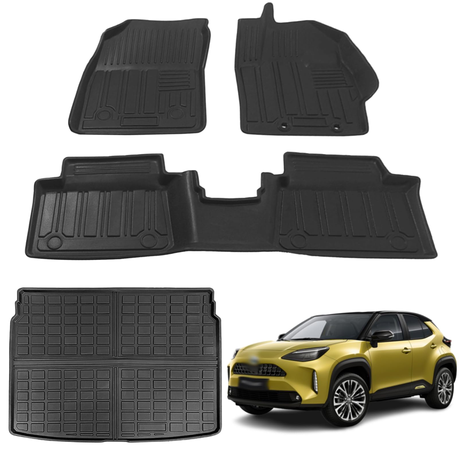 

Совместимые с Toyota Yaris Cross 3D Коврики для пола Коврики для багажника Автомобильные коврики TOYOTA YARIS CROSS 3D Коврики для пола Материал TPE Водонепроницаемые Устойчивые к пятнам 3D
