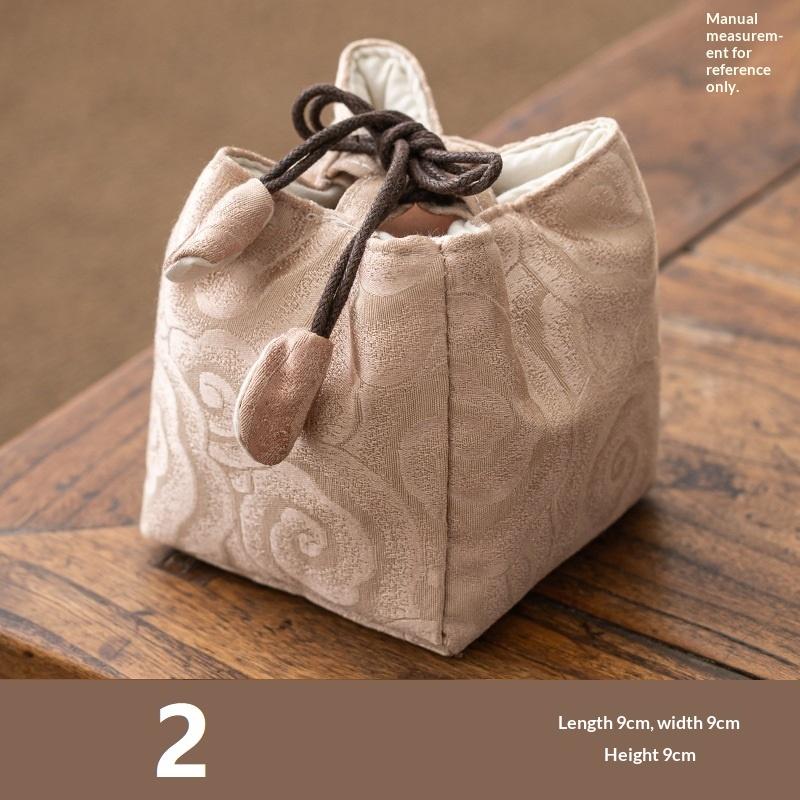 Tea Set Storage Bag Chinese Style Thickened Multi-Functional Teapot Cloth Pouch Protective Portable for Holiday Trips