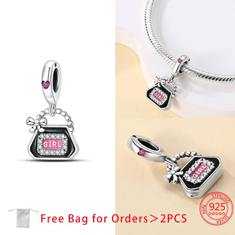 Original Copper Dress Lipstick High Heels Red Wine Air Balloon Charms Beads Fit Diy Women Jewelry Bracelet Fine Gift