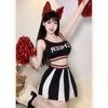 Sexy Spicy Girl Letter Print Contrasting Slim Two Piece Skirt Cheerleading Performance Team Uniform Set Sweet Fashion Set FF25