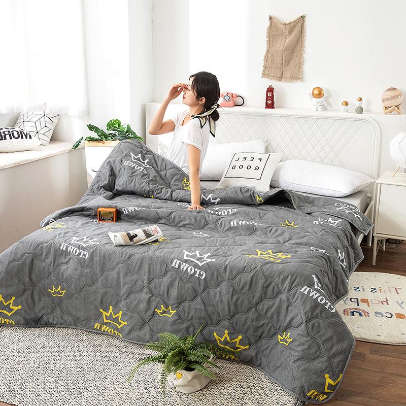 2025 Summer Thin Blanket Printing Bed Quilt Summer Cool Quilt Double Blankets Comforters Skin-friendly Cotton Thin Quilt Soft Bedding Home Textile