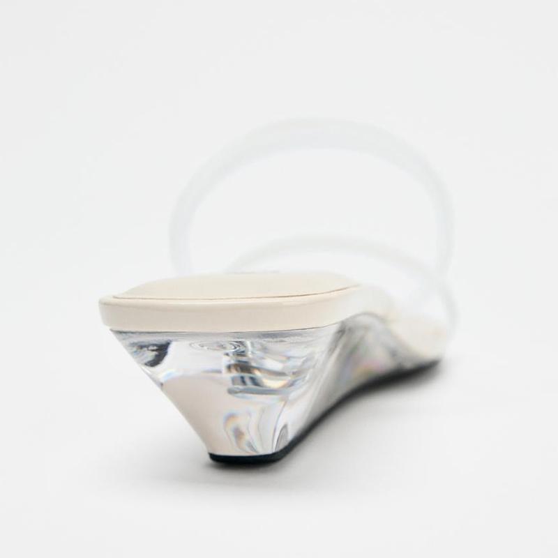 Fashion Summer Sexy Open Toe Wedge Slippers Women Elegant Transparent PVC Narrow Band Designer Shoes Fashion Comfortable Slide Sandals