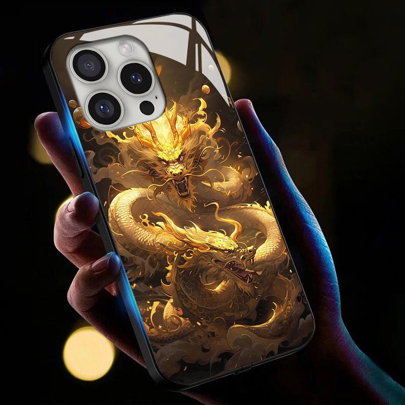 For iPhone 16 Pro Case Call Flash Series Pattern Printing Tempered Glass+TPU Combo Phone Case