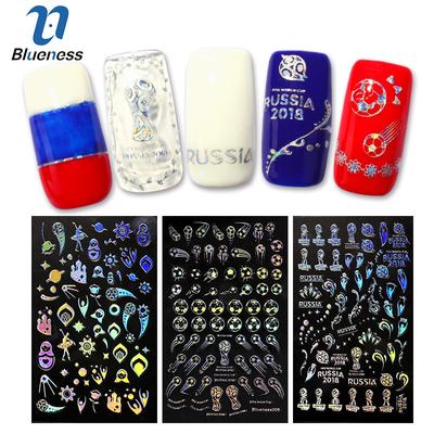 Laser World Cup Chameleon 3pcs Nail Stickers Football Soccer Laser World Cup Chameleon 3pcs Nail Stickers Football Soccer Trophy Art Transfer