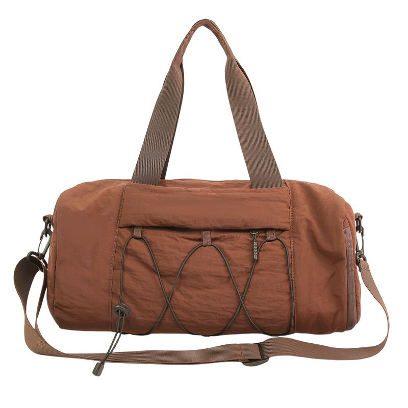 

Large Capacity Crossbody Bag Women s Solid Color Lightweight Travel Fitness Travel Bag коричневий