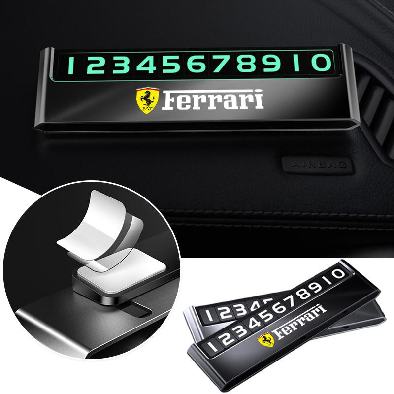 Car Temporary Parking Number Plate Metal Phone Number Card Auto Interior Accessories For Ferrari LaFerrari SP3 Spider SF90 F80 ZX0