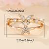 Double Layer Zircon Butterfly 26 Letters Open Rings for Women Gold Color Adjustable Ring Finger Jewelry Wedding Gift