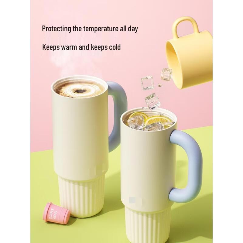 

HANDUNYOU 1000ML Jumbo Insulated Straw Mug