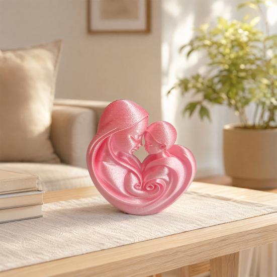 Mini Size Ornament 3D Printed Matte Texture Figure Abstract Maternal Love Heart Sculpture