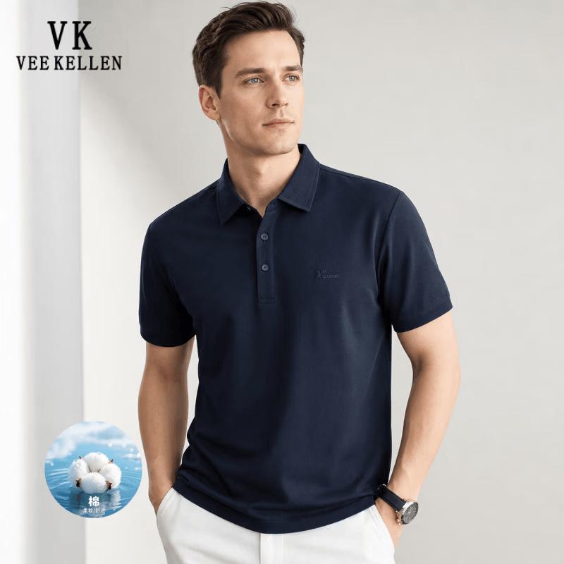 VEE KELLEN Men s Premium Mercerized Cotton Polo Shirt L темно-синий
