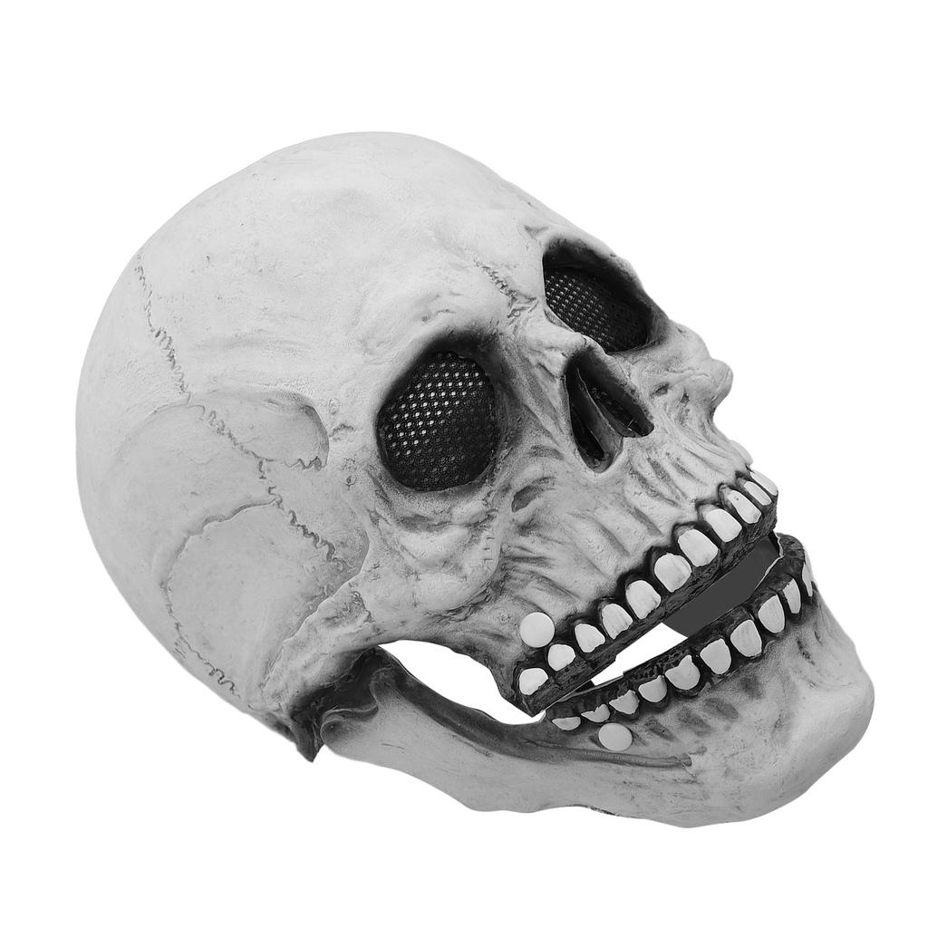 Skull Mask Halloween Skull Style Breathable Durable Latex Movable Jaw Skeleton Mask for Party Costume Ball