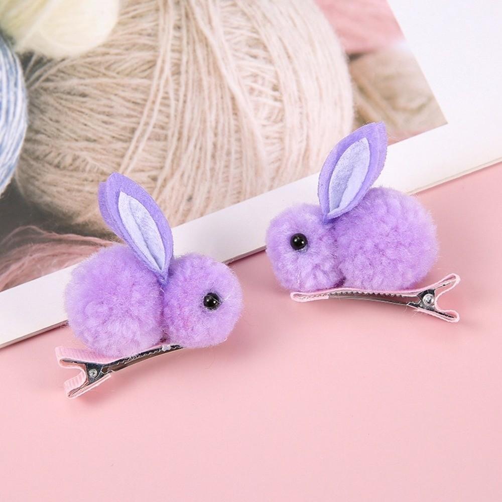 Rabbit Plush Hairpin 3D Hair Clip Adorable Bunny Hair Clip Children