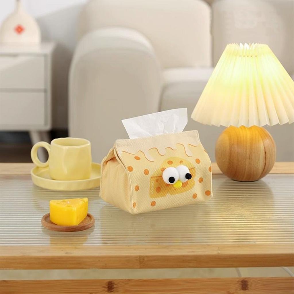 Cute And Surprising Cheese Tissue Box, Cute Cartoon Tissue Box, Desktop Fabric Tissue Box For Living Room And Dining Room.