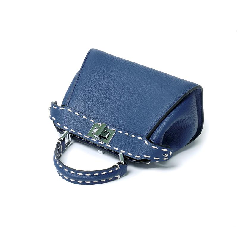 Τσάντα Γάτας από Δέρμα Πρώτης Στρώσης, Μοναδική Δερμάτινη Υφή, Ευέλικτη Τσάντα με Διπλό Κλείδωμα, Τσάντα Ώμου, Χιαστί, Χειρός