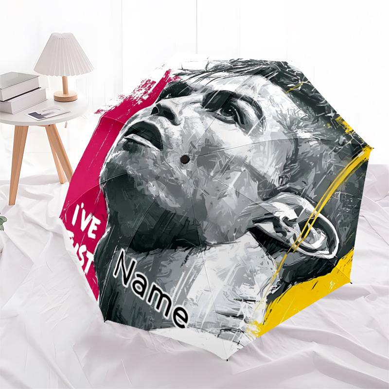 1pc Ronaldo Custom Name Automatic Folding Umbrella, Durable Plastic & Iron, Lightweight for Outdoor Daily Use  S1230013