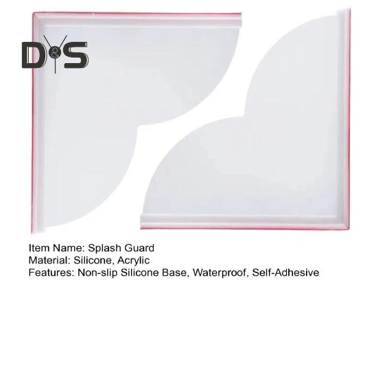 1/2 buc. Apărător de stropi de duș cu bază din silicon anti-alunecare, autoadeziv, impermeabil, chiuvetă, chiuvetă, cadă de baie, colț acrilic, protecție pentru apă, duș
