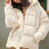 Fila Loose Casual Hooded Logo Simple Warm Windproof Waterproof Long Sleeve Down Jacket Unisex Outerwear White F51U449902AIV