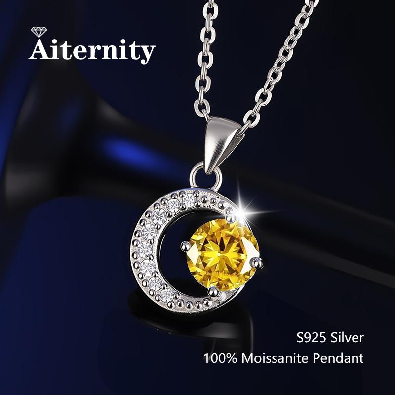 D Moissanite Pendant Luxury Wedding Sunflower for Women 925 Sterling Silver Jewelry Wedding Bridal Moissanite Diamond Necklace