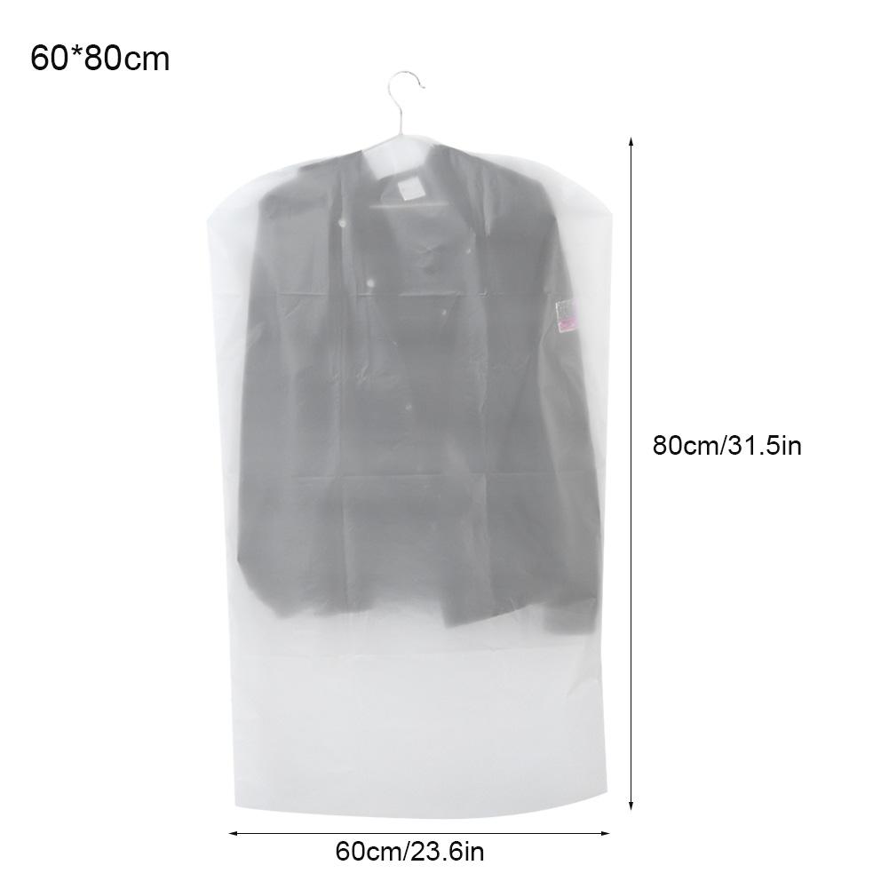 10pcs Hanging Clothes Garment Bag Translucent Suit Overcoat Clothes Dust Cover Storage Bag60x80cm