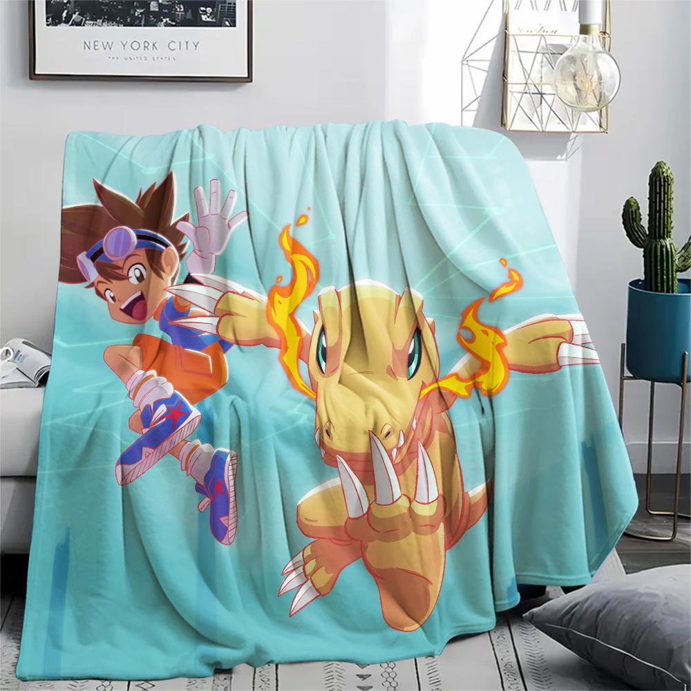 

Taichi Yagami&Agumon pattern Flannel Blanket, High quality Comfortable for All Seasons, Home Decor, Warmth and Comfort, Perfect for Gifts. 80cm x 120cm