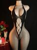 Transparent Fishnet Women Bodystockings Sexy Lingerie Open Crotch Hot Bodysuit Erotic Crotchless Sling Black Exotic Costumes