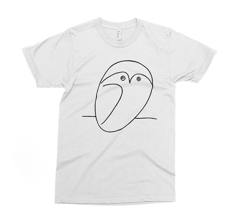 Owl Pablo Picasso T-shirt Art Bird Sketch Salvador Dali van Gogh Matiss Mondrian Brac Lovely gift Personality Art aesthetics top S