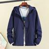 Yousheng Outdoor Windbreaker Hooded Long Sleeve Zipper Placket Sport Jacket Solid Color Pockets Design Thin Sun Protection Clothing