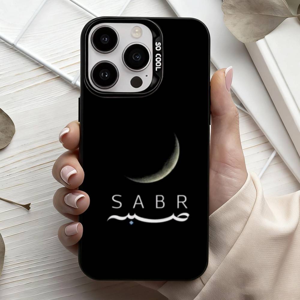 Q-Quran Sabr Islam Geduld COOL Handyhülle Für iPhone17,16,15,14,13,12,11 Plus,Pro Max Schwarz Candy Silberbeschichtete Hülle