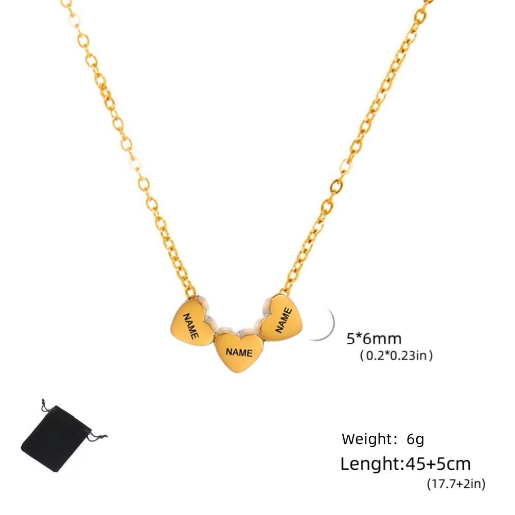 Customized Name Date Mini Minimalist Love Necklace Stainless Steel Heart Shaped Women's Necklace Fashion Couple Jewelry Gift